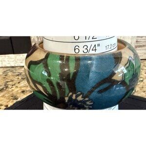 Boho Floral Laminated Bangle Bracelet Size 7-7.5” Vintage